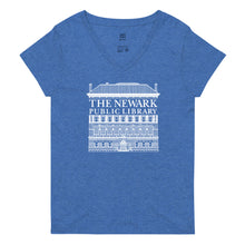 Load image into Gallery viewer, Newark Public Library Women’s recycled v-neck t-shirt