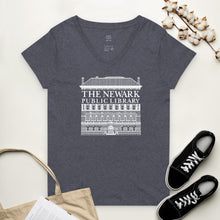 Load image into Gallery viewer, Newark Public Library Women’s recycled v-neck t-shirt